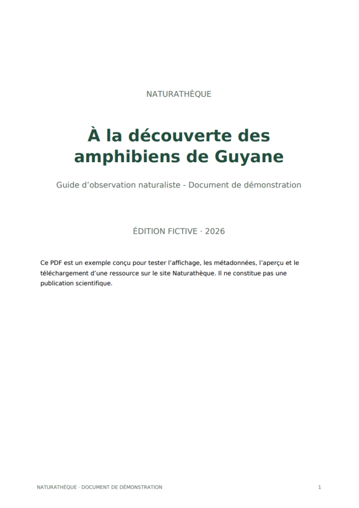 Couverture d’un guide sur les amphibiens de Guyane